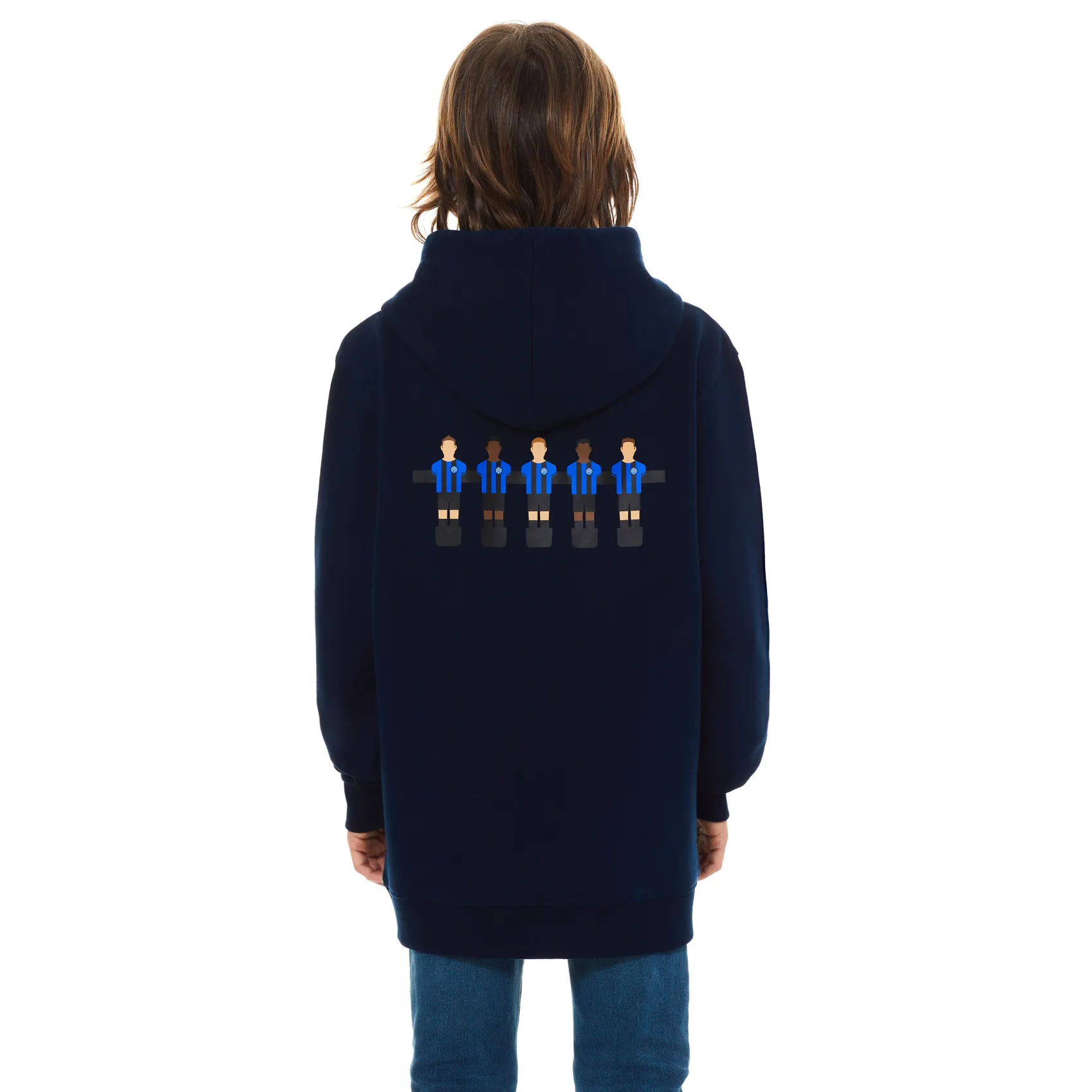 Inter Felpe E Giacche^IM FELPA CAPPUCCIO CALCIO BALILLA BLU NAVY