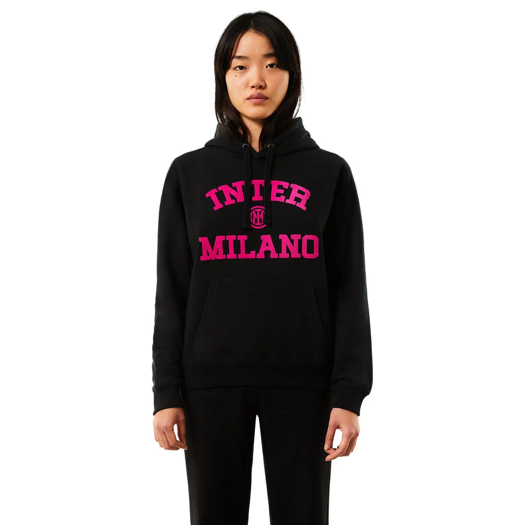 Inter Felpe E Giacche^IM FELPA CAPPUCCIO COLLEGE DONNA NERO