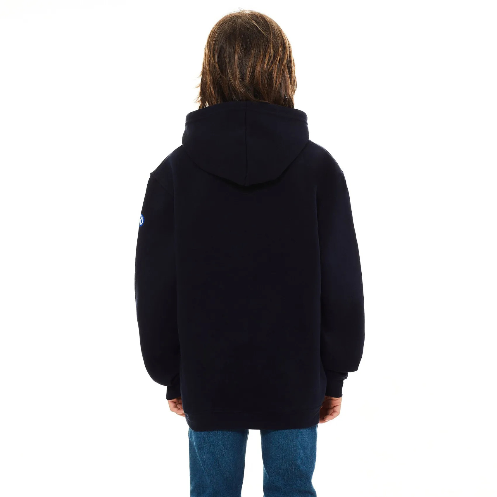 Inter Felpe E Giacche^IM FELPA CAPPUCCIO DZEKO VS BOLOGNA BAMBINO BLU NAVY