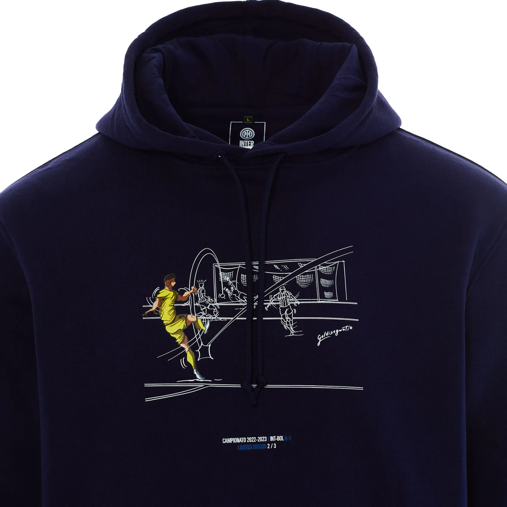 Inter Felpe E Giacche^IM FELPA CAPPUCCIO DZEKO VS BOLOGNA BLU NAVY