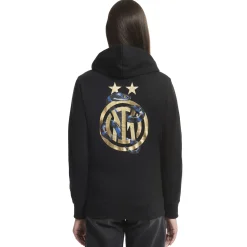 Inter Felpe E Giacche^IM FELPA CON CAPPUCCIO BACK TO STADIUM 22:43 DONNA NERO