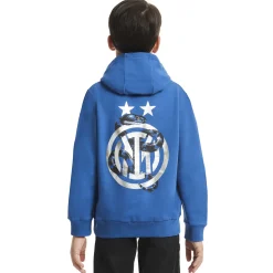 Inter Felpe E Giacche^IM FELPA CON CAPPUCCIO BACK TO STADIUM 22:43 BAMBINO BLU ROYAL