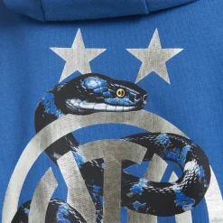 Inter Felpe E Giacche^IM FELPA CON CAPPUCCIO BACK TO STADIUM 22:43 BAMBINO BLU ROYAL