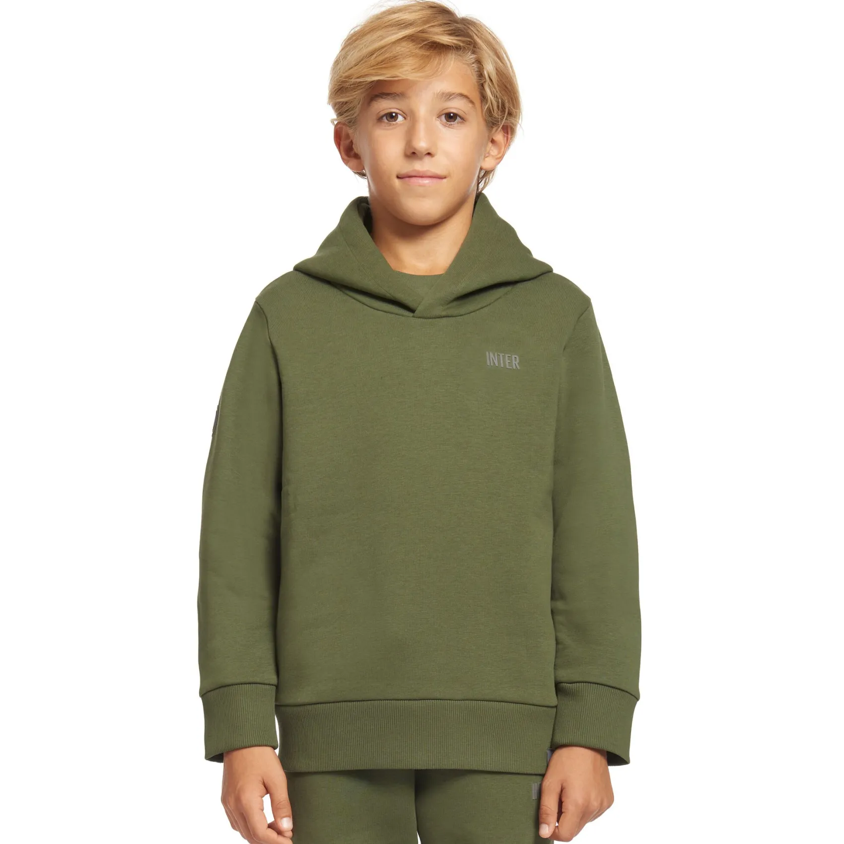 Inter Felpe E Giacche^IM FELPA CON CAPPUCCIO EVERYDAY BAMBINO VERDE PINO