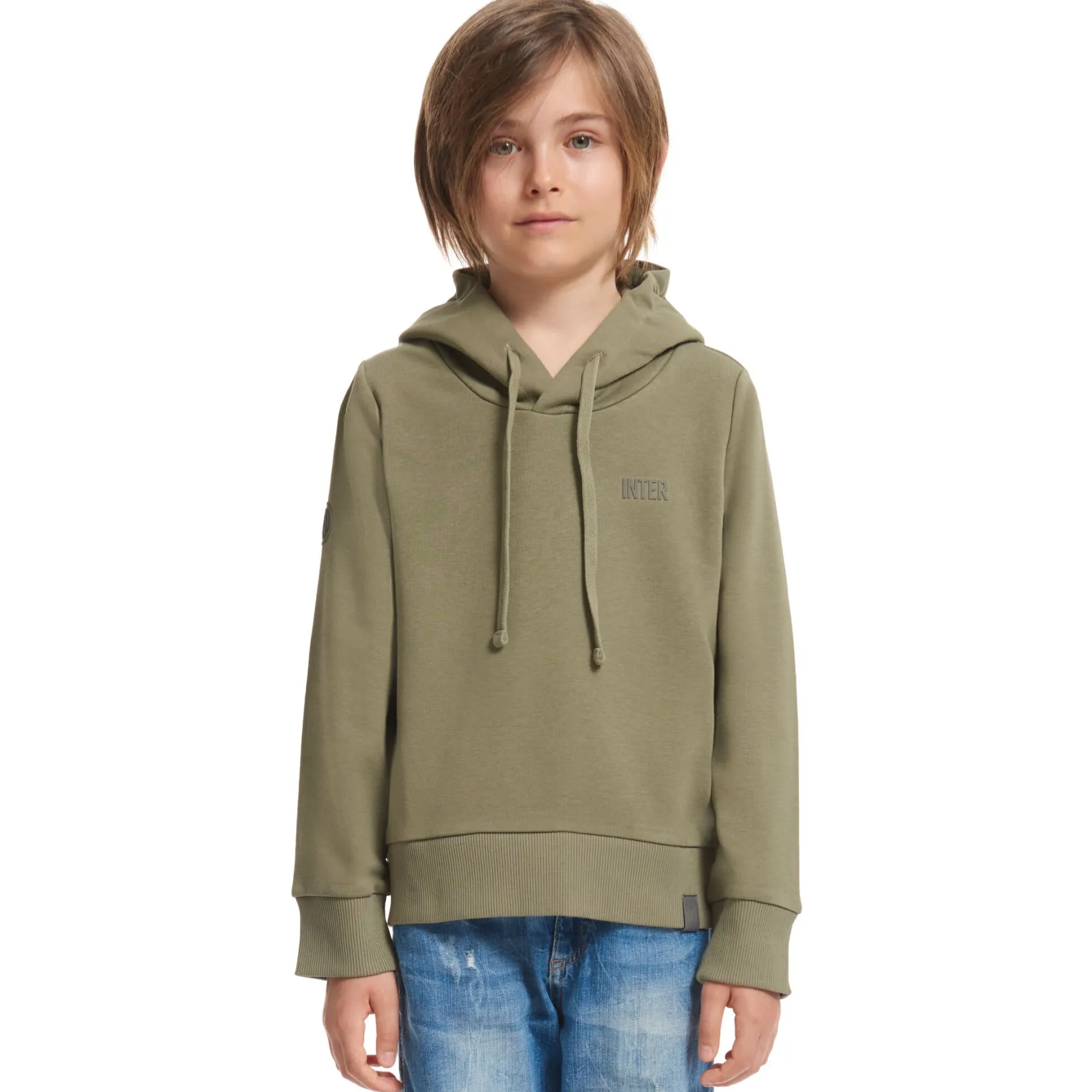 Inter Felpe E Giacche^IM FELPA CON CAPPUCCIO EVERYDAY BAMBINO VERDE MILITARE