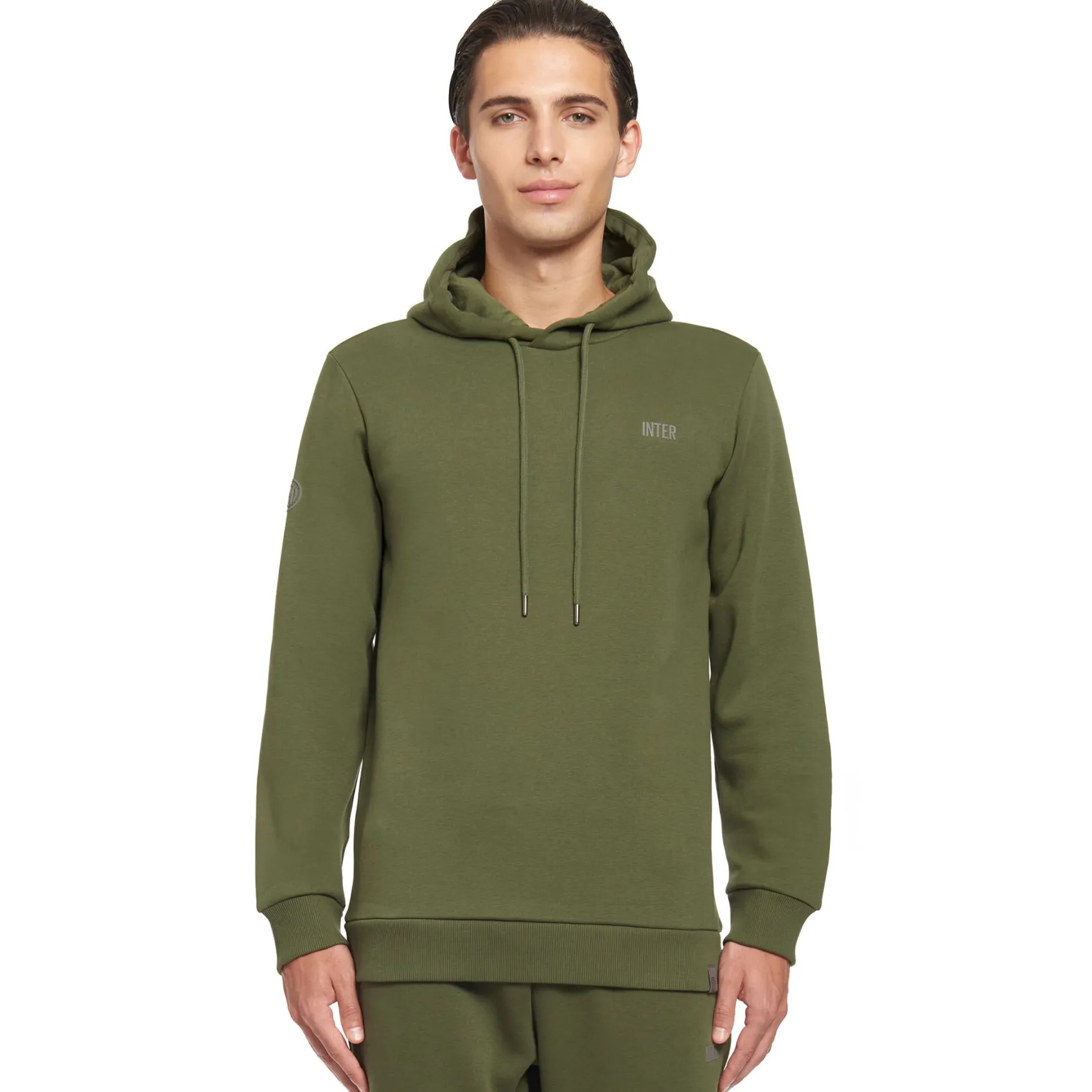 Inter Felpe E Giacche^IM FELPA CON CAPPUCCIO EVERYDAY VERDE PINO