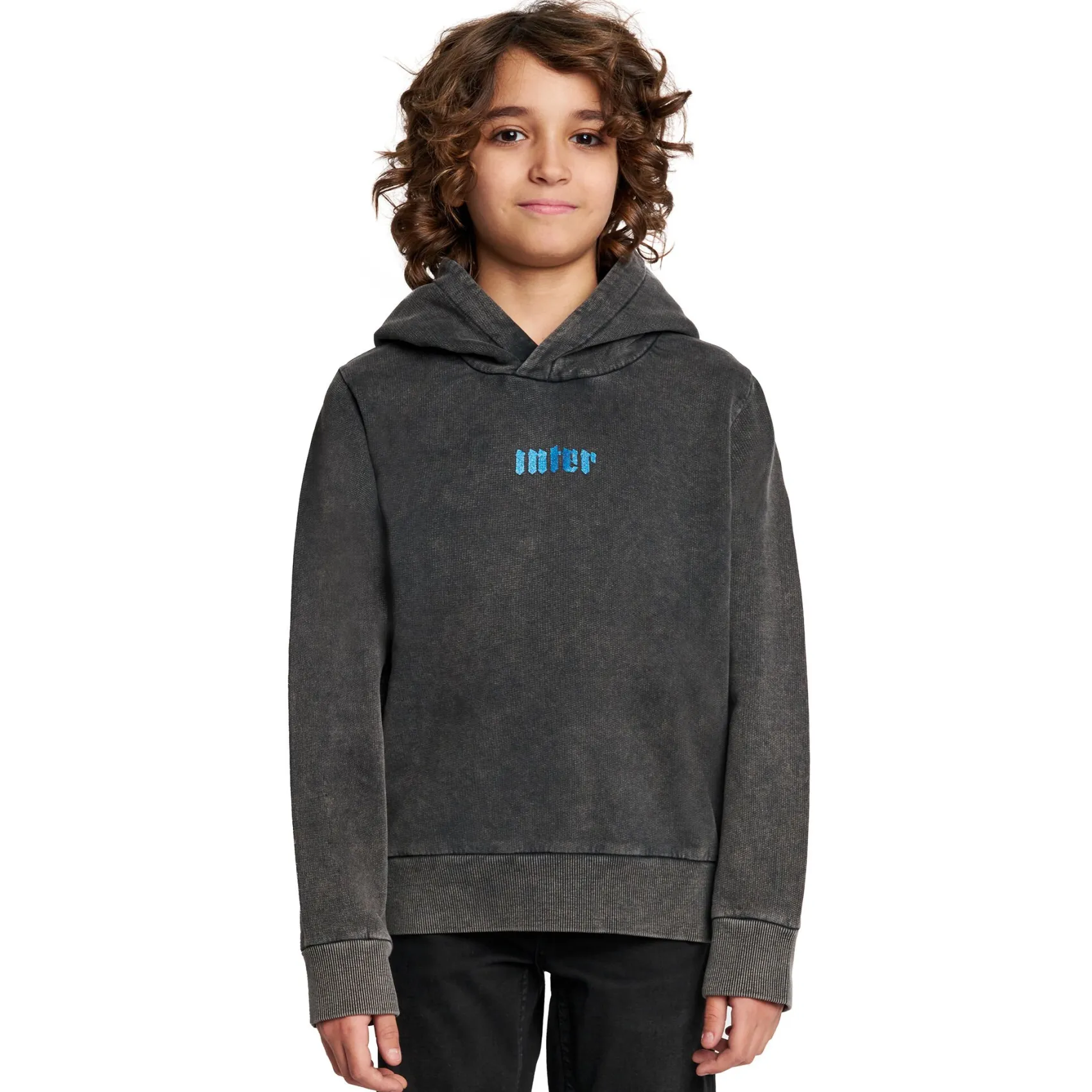 Inter Felpe E Giacche^IM FELPA CON CAPPUCCIO SNAKE CLUB BAMBINO GRIGIO SCURO