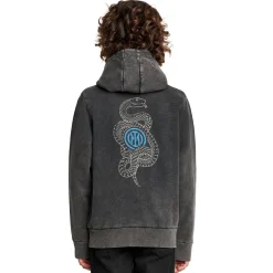 Inter Felpe E Giacche^IM FELPA CON CAPPUCCIO SNAKE CLUB BAMBINO GRIGIO SCURO