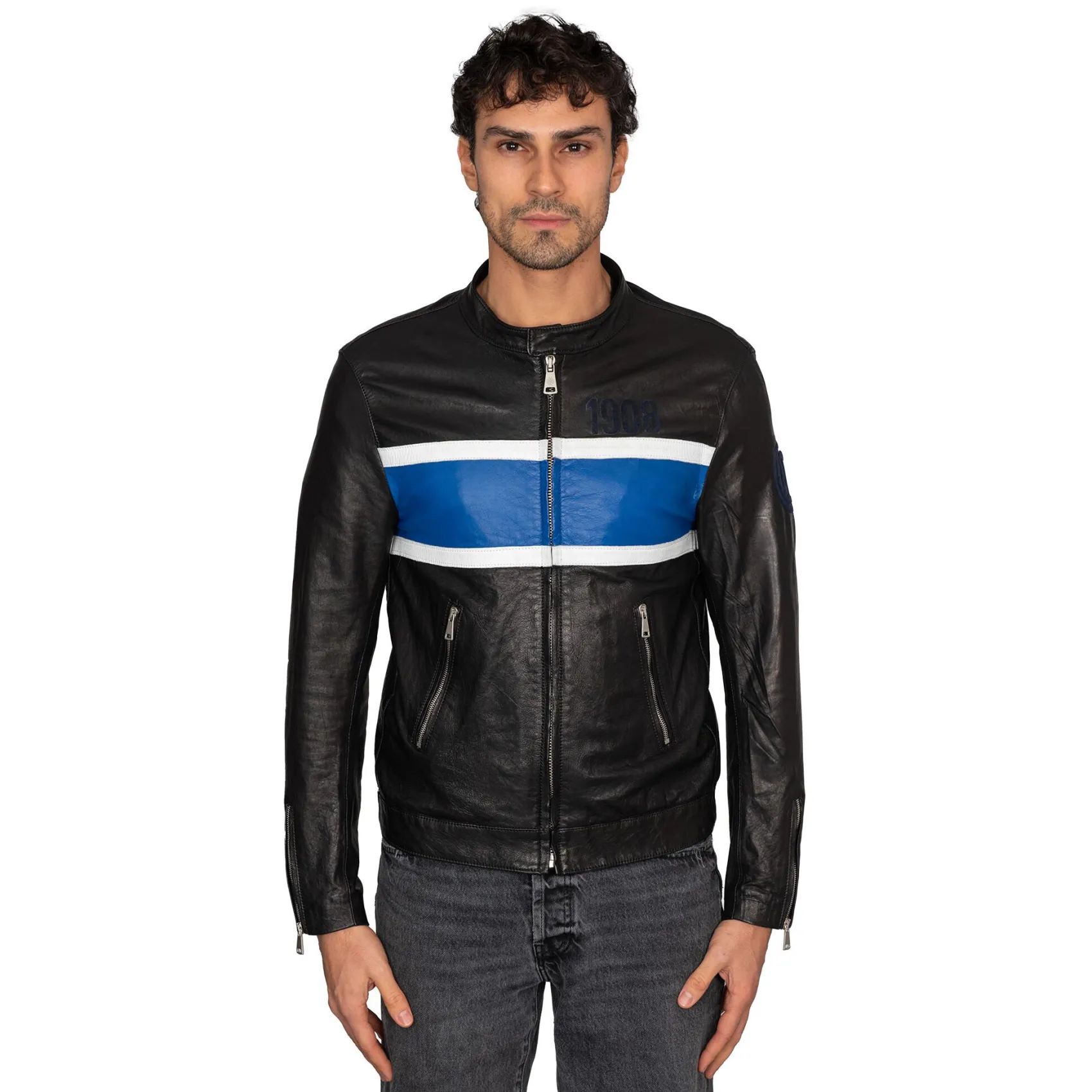 Inter Felpe E Giacche|Felpe E Giacche^IM GIACCA IN VERA PELLE GIBARO NERO