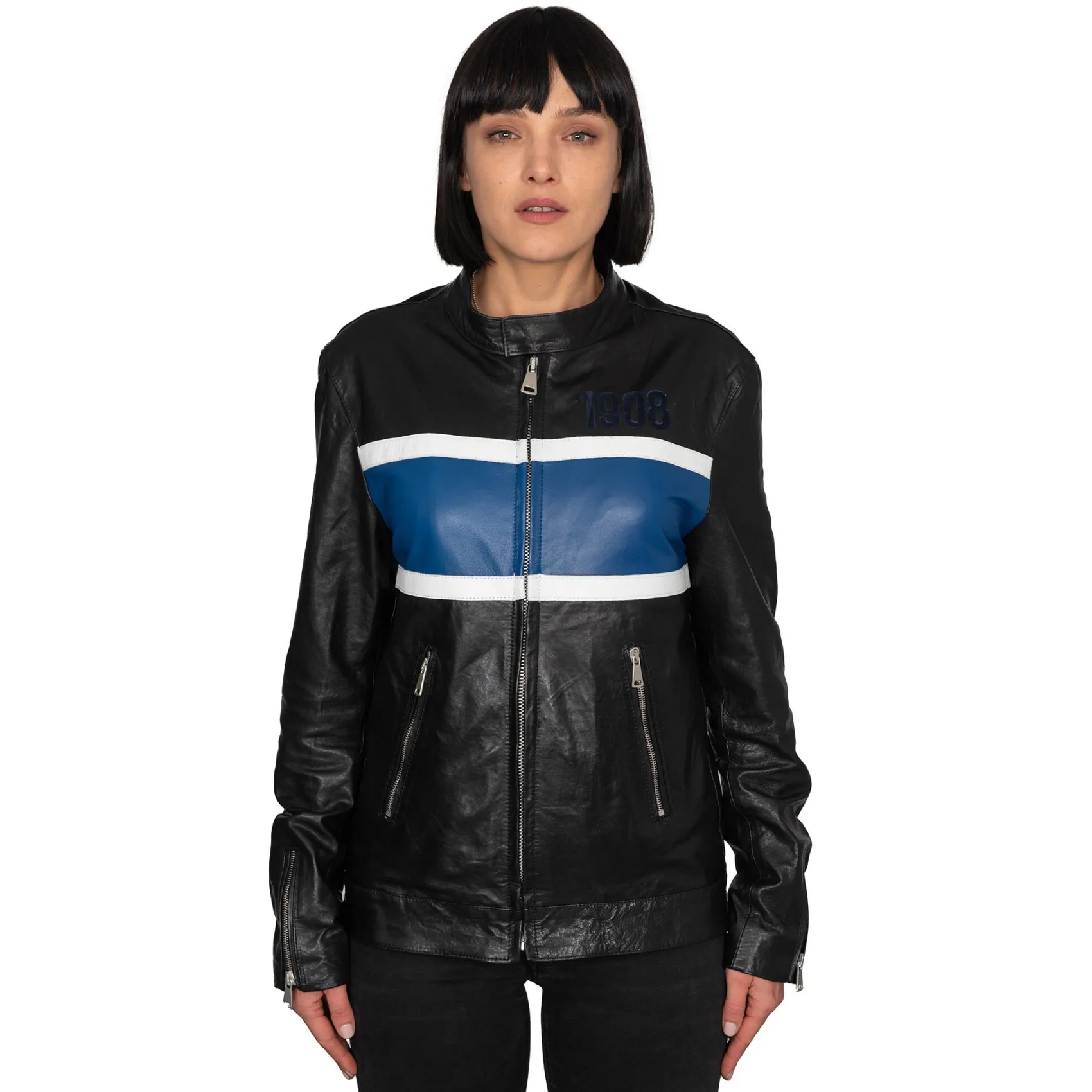 Inter Felpe E Giacche|Felpe E Giacche^IM GIACCA IN VERA PELLE GIBARO NERO