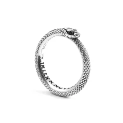 Inter Gioielli^IM X NOVE25 ANELLO BISCIONE CON BRILLANTI NERAZZURRI SILVER