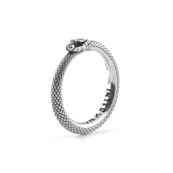 Inter Gioielli^IM X NOVE25 ANELLO BISCIONE CON BRILLANTI NERAZZURRI SILVER