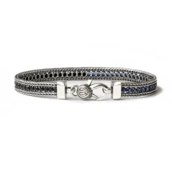 Inter Gioielli^IM X NOVE25 BRACCIALE IN ARGENTO CON BRILLANTI NERAZZURRI SILVER