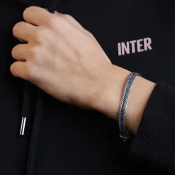Inter Gioielli^IM X NOVE25 BRACCIALE IN ARGENTO CON BRILLANTI NERAZZURRI SILVER