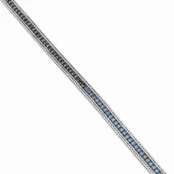 Inter Gioielli^IM X NOVE25 BRACCIALE IN ARGENTO CON BRILLANTI NERAZZURRI SILVER