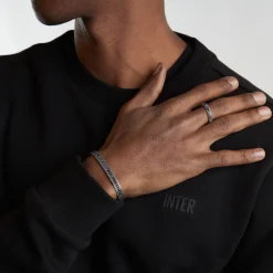 Inter Gioielli^IM X NOVE25 BRACCIALE IN ARGENTO CON BRILLANTI NERAZZURRI SILVER