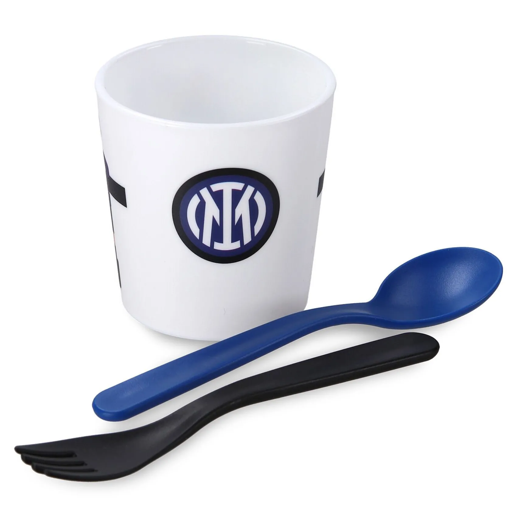 Inter Accessori^IM SET BICCHIERE E POSATE CALCIO BALILLA BAMBINO BLU NAVY