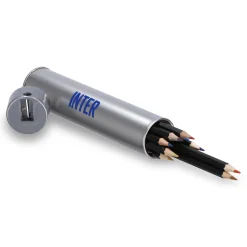 Inter Cancelleria^IM SET MATITE COLORATE E TEMPERINO SILVER