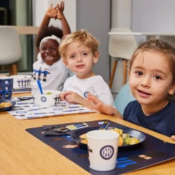 Inter Accessori^IM SET PRANZO CALCIO BALILLA BAMBINO BLU NAVY