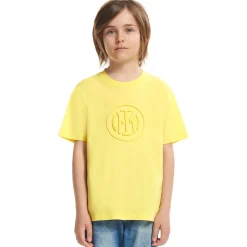 Inter T-Shirt E Polo^IM T-SHIRT EMBOSSED CREST BAMBINO GIALLO